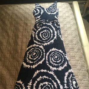INC Navy tie dye maxi dress